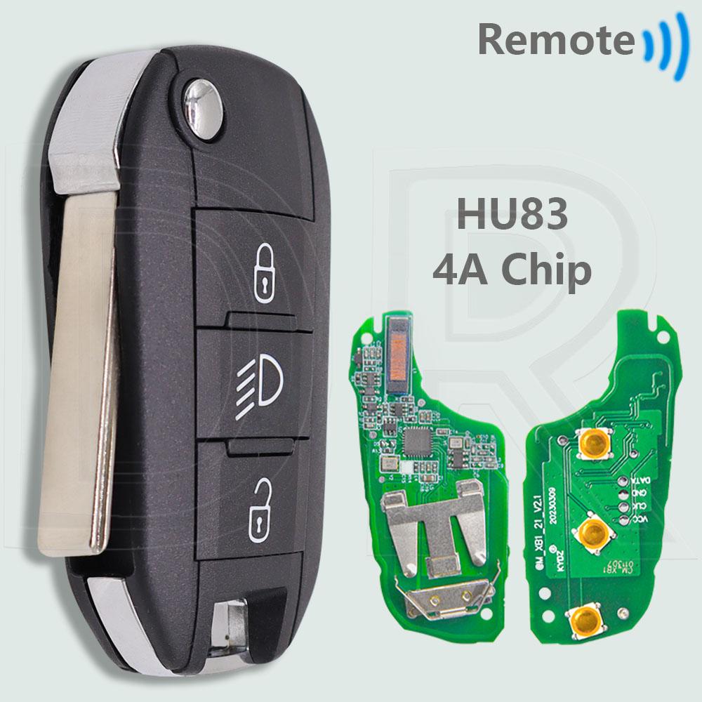 DR HU8435 4A Chip 433MHz VA2/HU83 Flip Car Remote Key P/N 98 139 654 77 For Peugeot Expert 308 3008 408 508 C3 C4 Cactus C5 C6