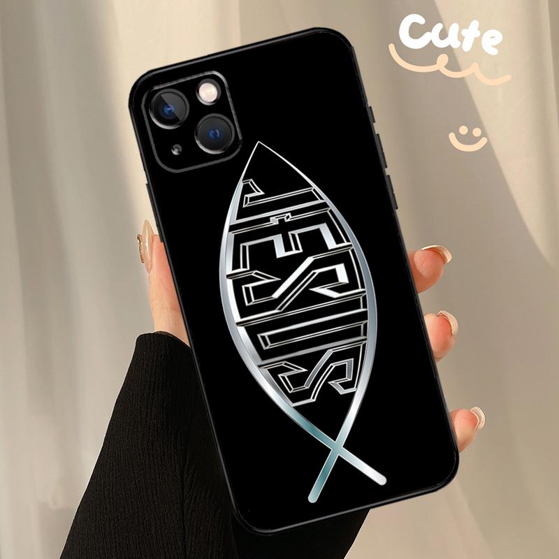 Fish Symbol Jesus Christ Christian Phone Case For iPhone 13 11 12 14 15 16 Pro Max XS X XR 13 12 Mini Plus  Coque