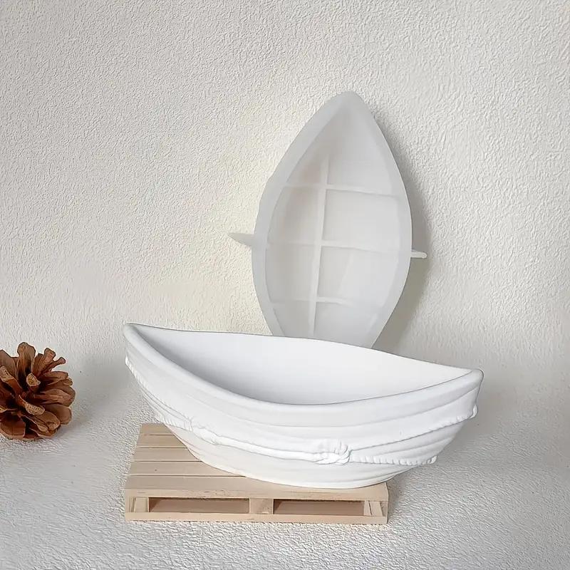 DIY Candle Boat Mold Resin Hemp Rope Sailing Boat Candle Holder Epoxy Casting Mold Small Boat Silicone Storage Box Cement Mold