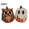Atmospheric Retro Interior Ornaments Halloween Wooden Ornaments, Distressed Pumpkin/Cat Decorations, Desktop & Wall Artistic Home Office Decor Decors