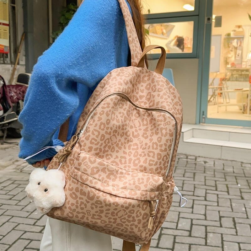 Rucksack mit Leopardenmuster, große Kapazität, Reiserucksack, Schultasche für Mittelschüler