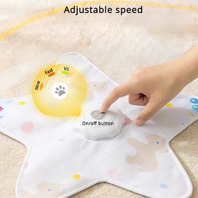 Interactive Hide And Seek Cat Toy Motion Activated Hunting Cat Toy with Bird Sound Silent Mode Moving Feather for Indoor Cats