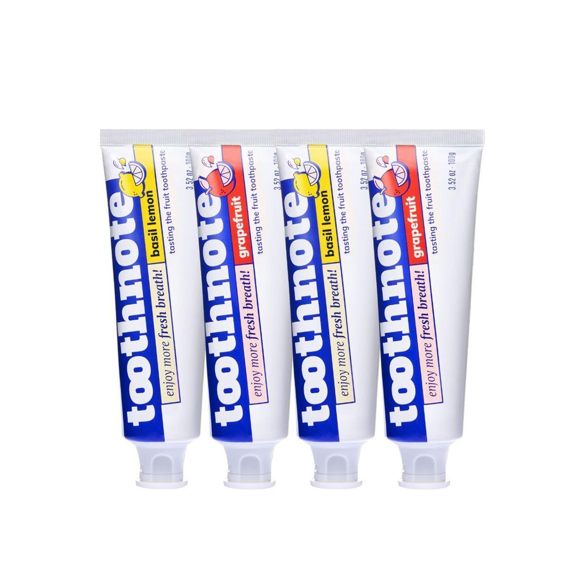 Toothnote Bad Breath Removal Moisture Therapy Basil Lemon Grapefruit Scent Toothpaste 100g 2 Packs