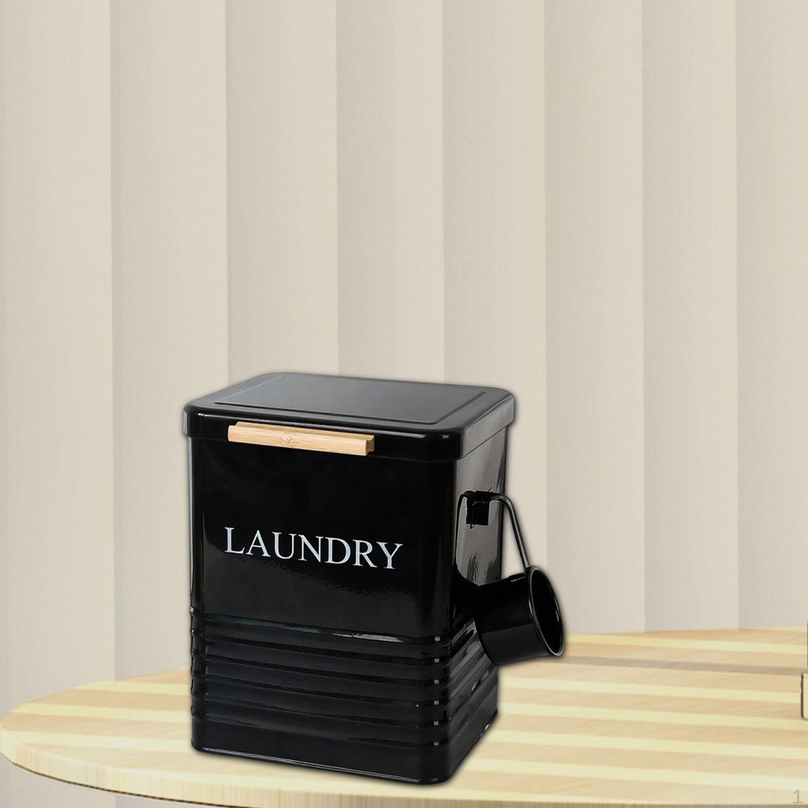 

Контейнер для стирального порошка Контейнеры для капсул Большой Бытовой Практичный Ящик для хранения Органайзер для риса Black