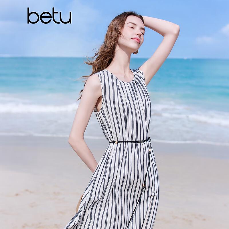 Betu Women s Striped Sleeveless Midi Dress S