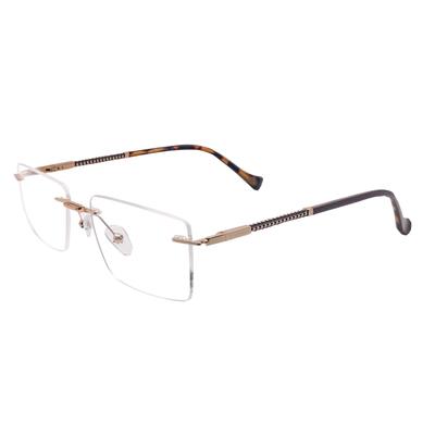 RSINC Rimless frame/eyeglass/Spectacle Eyeglass MB Metal Gold Brown For Men & Women 10888J C1 55-17-145 BR 5 MB 10888J C1 BR 4A