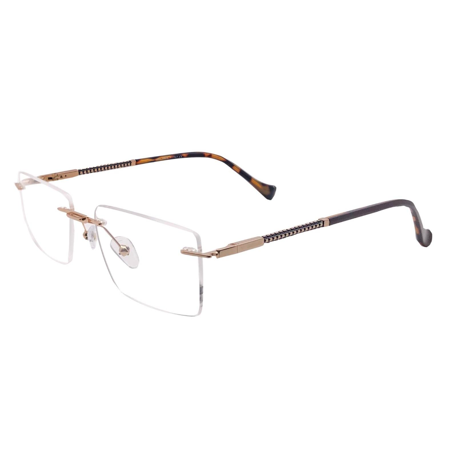 

RSINC Rimless frame/eyeglass/Spectacle Eyeglass MB Metal Gold Brown For Men & Women 10888J C1 55-17-145 BR 5 MB 10888J C1 BR 4A