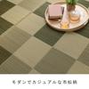 IKEHIKO "F Block 2" Japanese-Made Igusa Rug, Green, Approx. 140 x 200 cm (Urethane Backing)