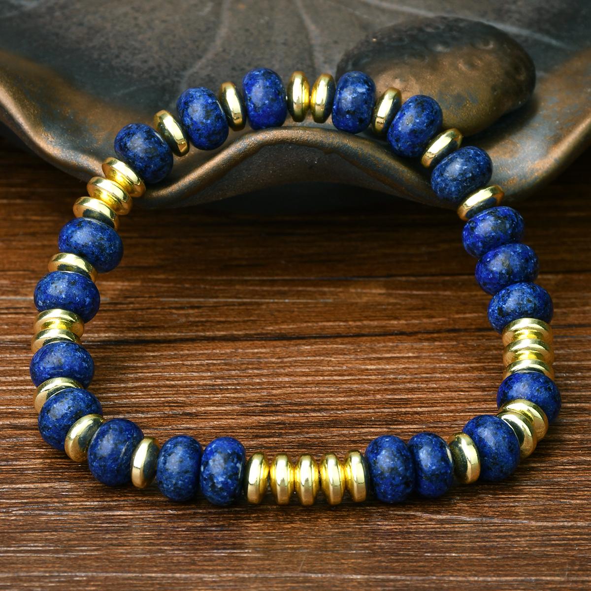 

Bohemian Colorful Natural Stone Elastic Bracelet Women s Fashion Sweet Festival Party Handmade Zircon синій