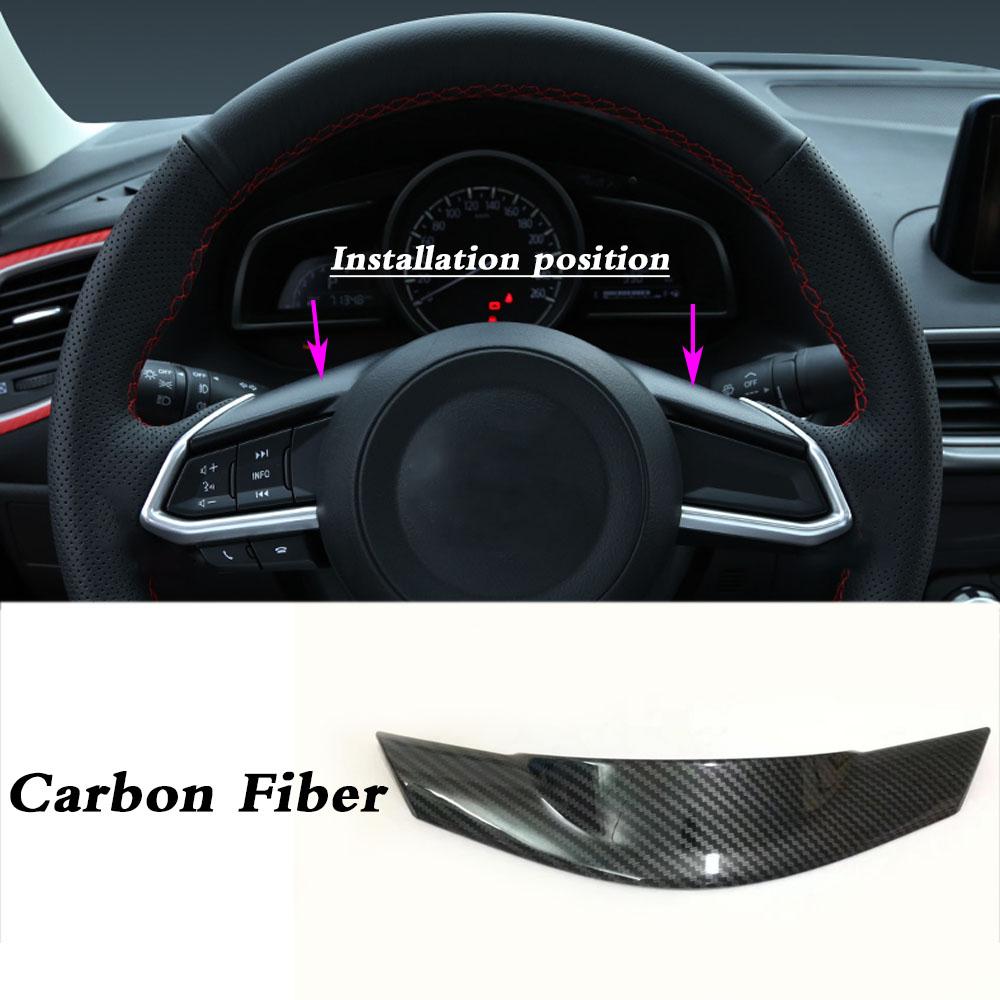 For Mazda CX-8 CX8 2016 2017 2018    Car Sticker Ornament Inner Steering Wheel Interior Kit Trim Frame Cover Parts