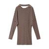 2026 Spring Women's European & American Striped Slimming T-shirt Dress with Short Skirt