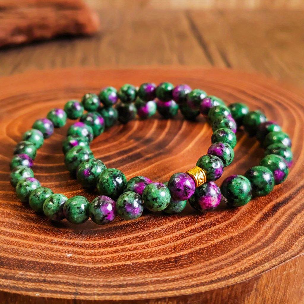 2pcs 6mm+8mm Natural Stone Bracelet, an Ideal Friendship Bracelet Gift for Friends and Classmates, Suitable As a Unisex Jewelry Accessory