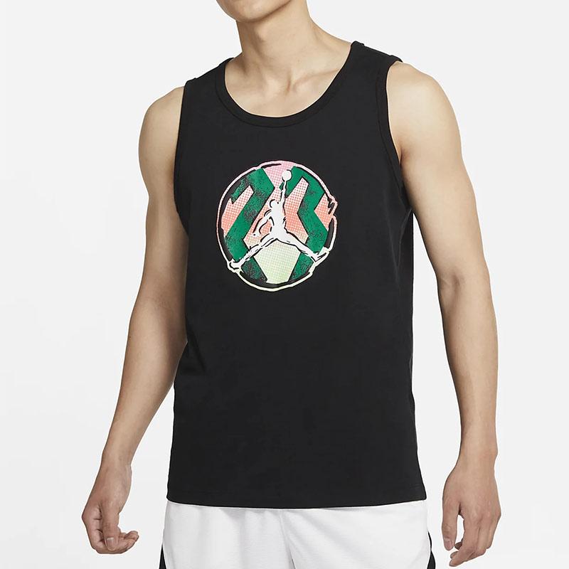 Air Jordan Sport DNA Printed Casual Breathable Loose Running Tank Top Men Tops Black CZ8296-010