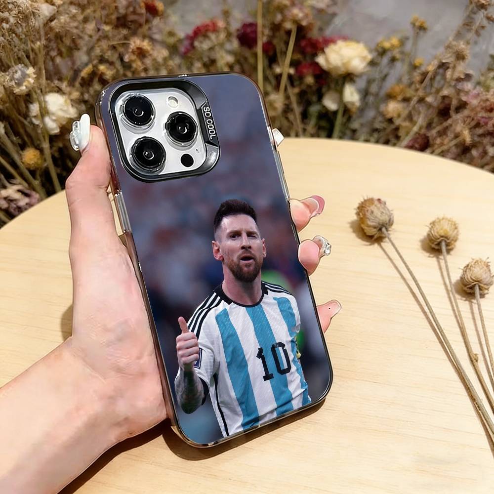 

F-Football Lionel Messi-10 Phone Case For iPhone 17,16,15,14,13,12,11 Plus,Pro Max,XS,Colored Silver Plated Inside Cover iPhone17Air