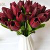 10Pcs/Set New Silicone Tulip Artificial Flower Real Touch Fake Flower Bouquet For Wedding Decoration Flowers Home Garen Decor