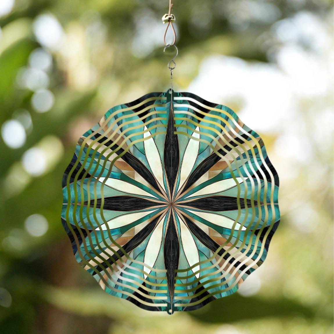 

Colorful Metal Wind Spinner Outdoor Hanging Decor for Garden Yard Holiday Christmas Halloween Easter Thanksgiving Gift No Electricity Needed 01A