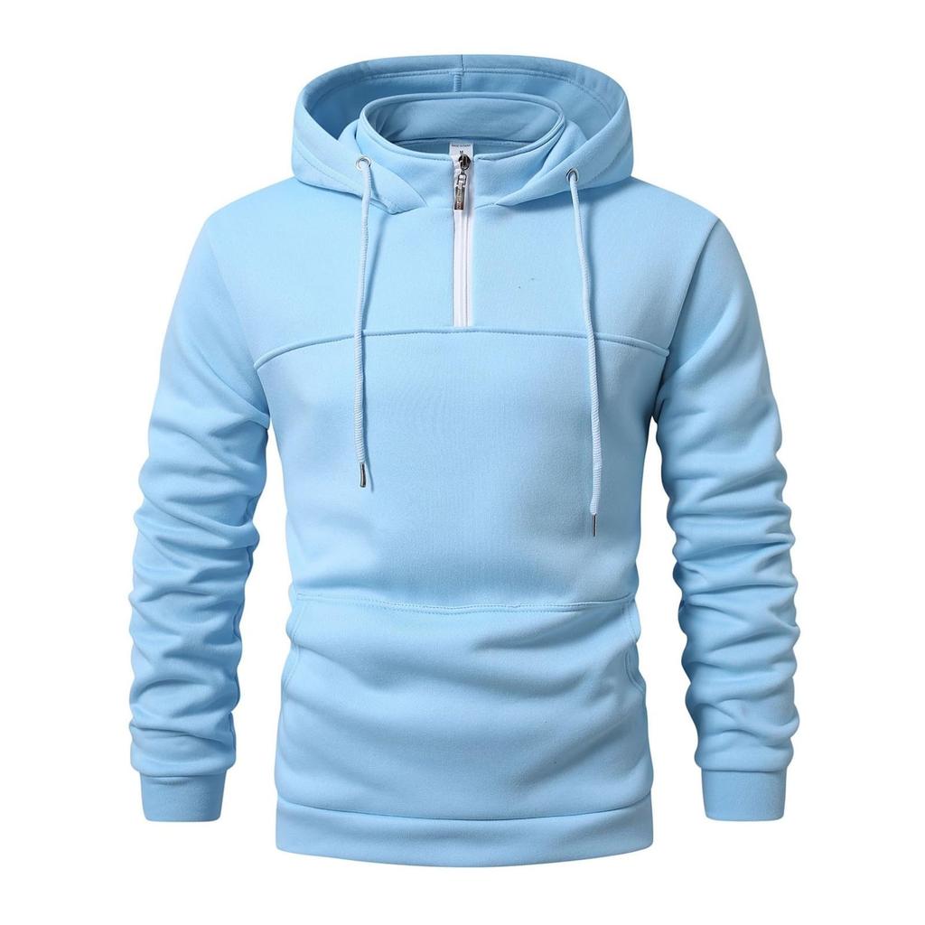 Men's Hooded Sweatshirt Full Zip Up Casual Jacket With Pockets Warm Winter Sports Outerwear