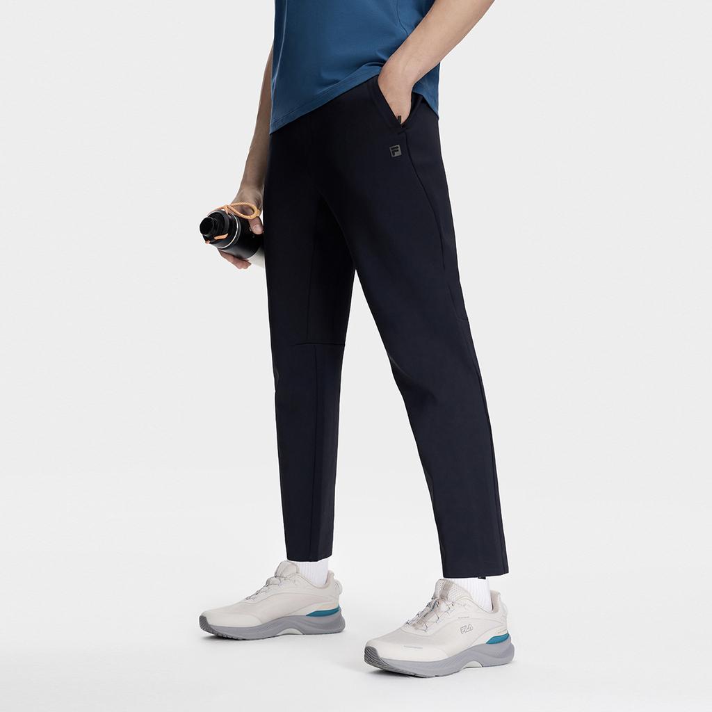 Fila 2023 Autumn New Knit Long Pants Basic Casual Fitness Straight Leg Sports Pants Men Bottoms Deep-Black A11M341610F-BK