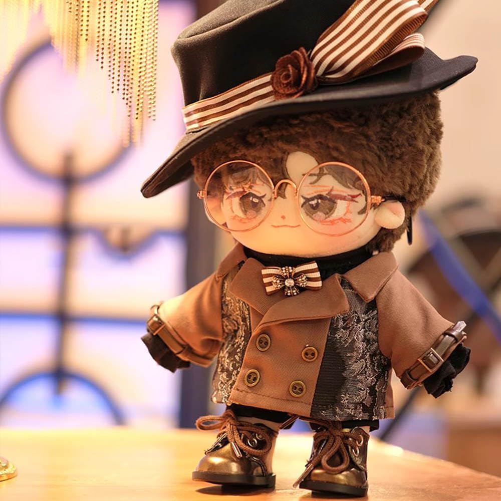 niannyyhouse 20cm Plush Clothes Vintage Hat Coat Shirt Pants Vest Leather Shoes Cotton Doll Doll Accessories Dress-Up