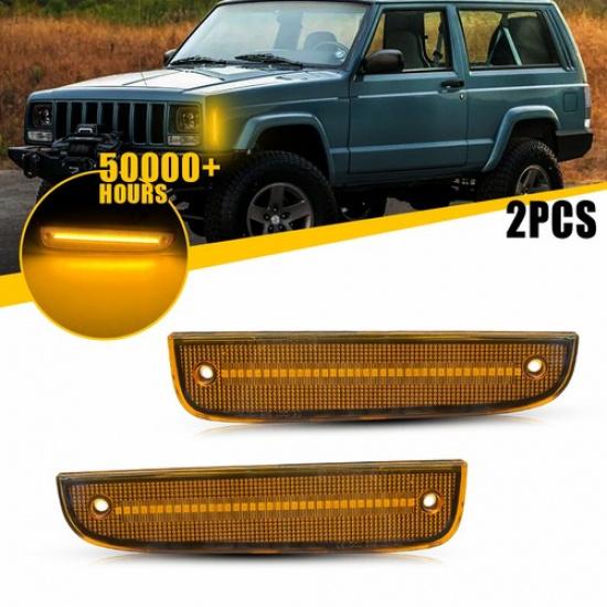 2x Передние крылья Л/П Угловые габаритные огни Янтарные для 1997-2001 Jeep Cherokee