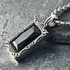 2026 Jewelry, Fashion Personality Retro Engraved Black Gemstone  Trendy Man Necklace