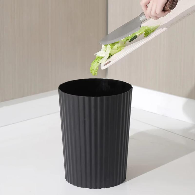 Trash Can Plastic Wastebasket Round Garbage Container Bin for Bathroom Kitchen Bedroom Home Office College Dorm