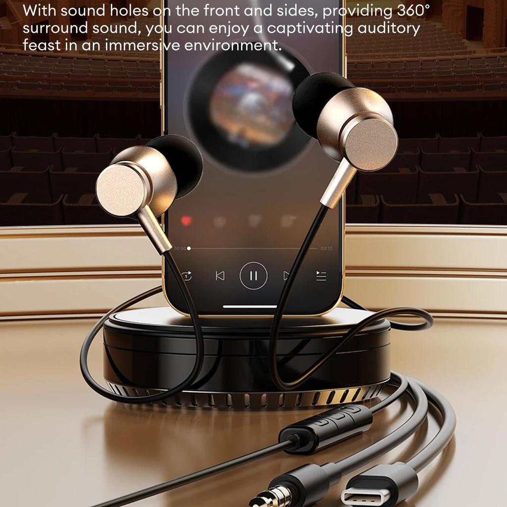Original Lenovo YF31 Soft Fit In-Ear Wired Earphones Gaming Headphone Type-C/3.5mm 360° Surround Sound Ultra-low Latency Earbuds With Mic NEW