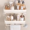 Universal No-Drill Shower Head Holder & Shelf for Bathroom Rods