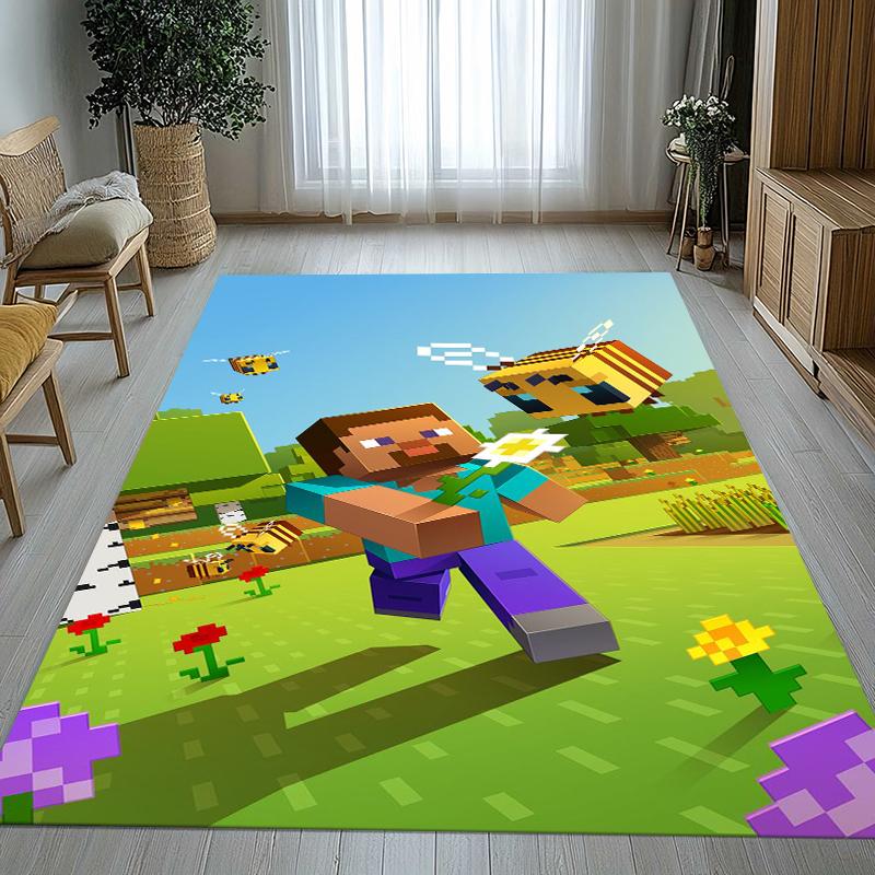 Classic M-Minecraft pixel Game Living Room Non-Slip Area Rug Soft Carpet for Bedroom Kids Playroom Sofa,Home Decor Doormat Gift