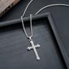 Kreuz Halskette Herren Europäischer und Amerikanischer Schmuck Anhänger Halskette Einfach Retro Vielseitig Herren Accessoires Pullover Kette