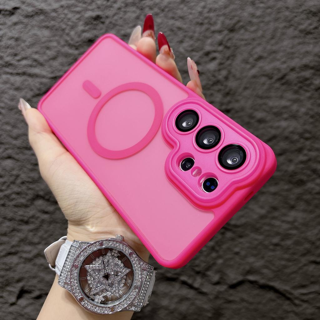 Magnetic Lens Protector Matte Case for Samsung Galaxy S26 S25 S24 S23 Ultra Plus FE Compatible for Wireless Charger Cover