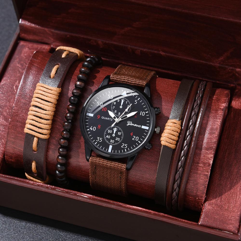 Men's Versatile Fashion Two-Eye Business Wristwatch