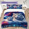 Custom Name Tiger Fantasy Universe Bedding,Quilt Set Quilt Cover Pillowcase Home Birthday Gift(1 * Duvet Cover + 2 * Pillowcase, Without Core)_lx