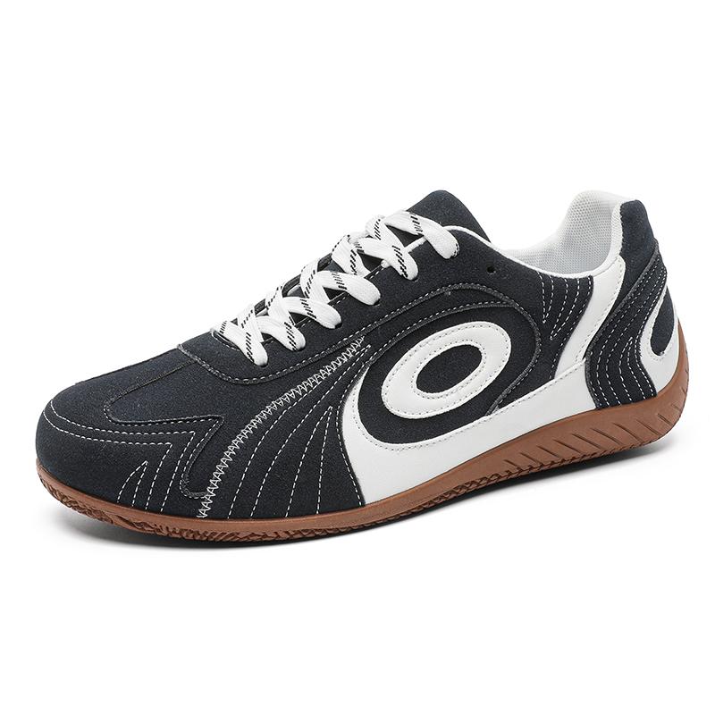 

Rubber Sole Microfiber Upper Autumn Season Lace-Up New Men‘s Casual Navy Blue Sports Shoes Deqin Thin Bottom Retro Unisex Shoes 39