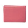 Used 11569 Saffiano Compact Wallet 1MH025 QWA F0505 7942 Pink Trifold Unused Logo Metal Peony Women's from Japan