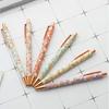 1.0mm Exquisite Flowers Ballpoint Pens Kawaii Floral Signature Pens Smooth Writing Metal Press Gel Pens Gifts Office Supplies