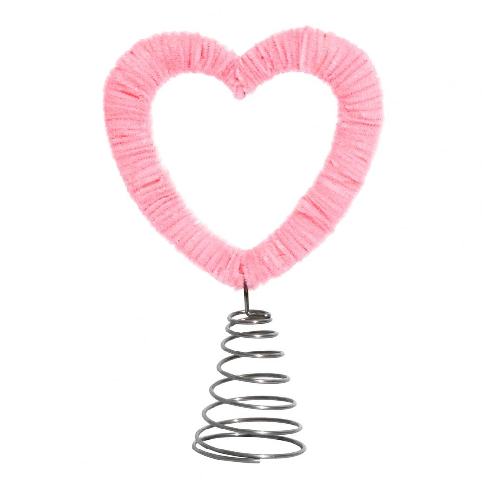 

Cute Three-dimensional Tree Topper Environmentally Christmas Decor Valentine s Day Tree Topper Set Velvet Twist Party Supplies розовый