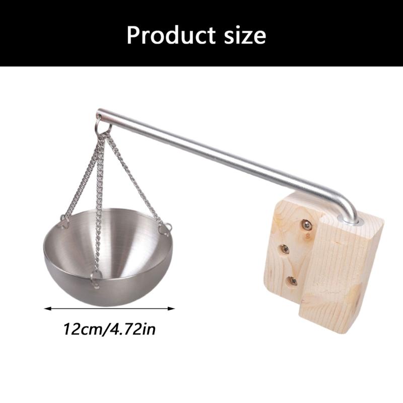 Essential Oil Bowl Stainless Steel Sauna Oil Cup Sauna Aromatherapies Bowl Oil Cup Holder with Wood Plate and Screws