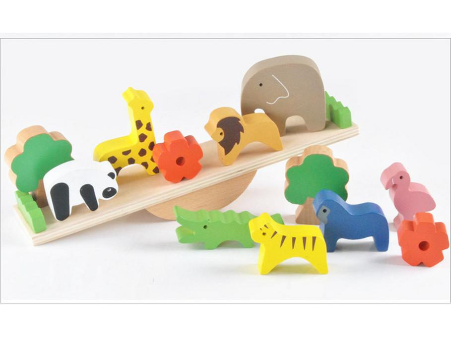 Animal Seesaw Balance Beam - Educational Stacking Blocks for Ages 3-6
