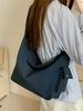 Nylon Tote Bag With Zipper Closure And Internal Pockets For Daily Use
