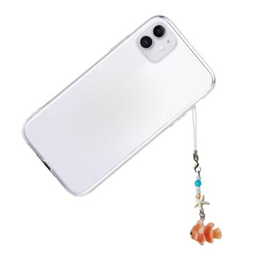 Pendente per Telefono alla Moda Fatto a Mano Pesce Rosso Stella Marina Perline Cinturino per Telefono Lega di Alluminio Decorazioni per Telefono Fascino Unico per Telefono