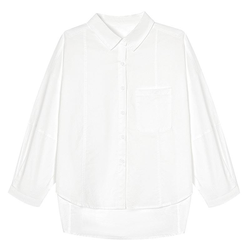 New Spring Fashion Style Slimming Shirt for Women's Solid Color Large Size Shirt