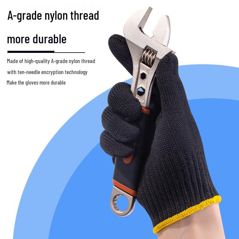 Small Bullet Black Nylon Work Gloves