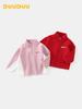 DUUDUU Toddler Girls' A-Class Velvet-Enhanced Base Layer Sweatshirt, Autumn/Winter 2025, Half-High Collar