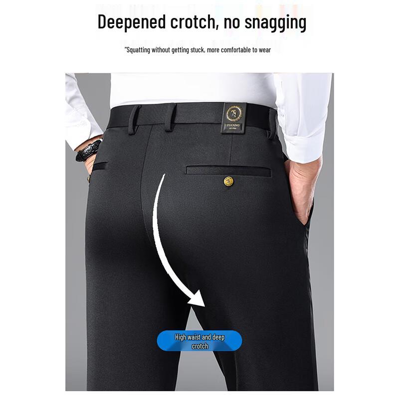 TUCANO Men's Wrinkle-Resistant Straight Leg Business Casual Trousers