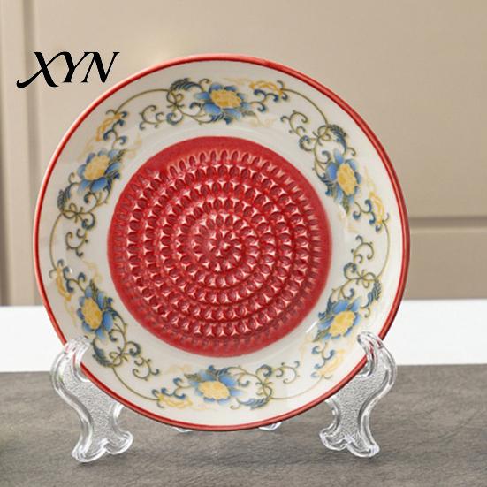Grattugia da Cucina in Ceramica Piatto Ciotola Tritaglio Aglio, Scorzascatola Manuale per Zenzero Frutta per Piatto, Vassoio Multifunzione per Preparazione Mescolanza Servizio, Moderno Minimalista