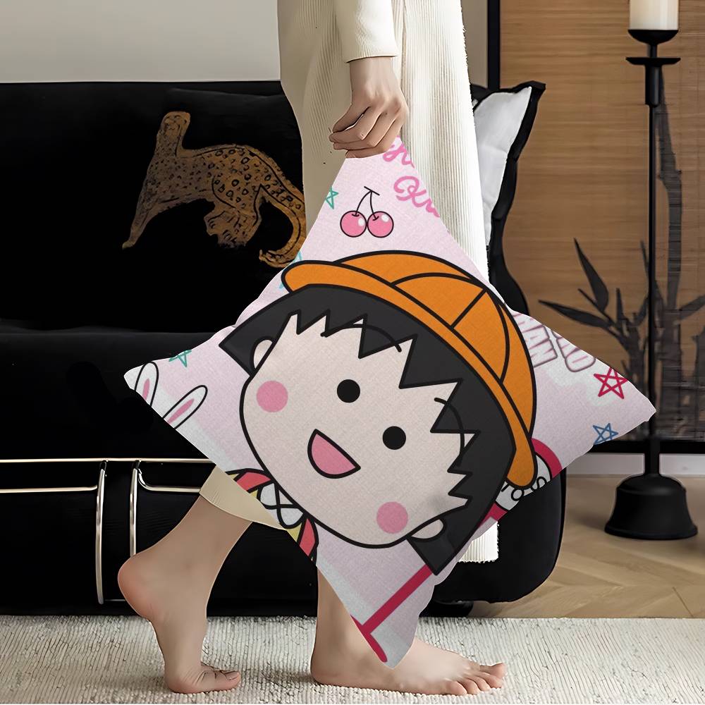 Chibi Maruko-chan Obal na vankúš Obal na vankúš Poťah na čalúnenie Dekoračný vankúš na pohovku Obal na vankúš