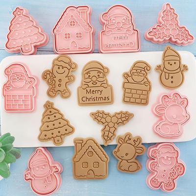 Weihnachts-Ausstecher 8 Stück Kuchen-Pressform Pressbare Teig-Ausstecherform für Heimbäcker Eltern Anfänger Partyplaner