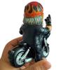 Motorcycle Dwarf Statue Resin Motorcycle Riding Gnome Decoration Indoor Outdoor Gnome Figurine for Yard Garden Room Tabletop Shelf