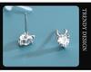 Banyan Tree S925 Silver Deer Antler Diamond Earrings - Korean Style Cute Elk Design for Women
